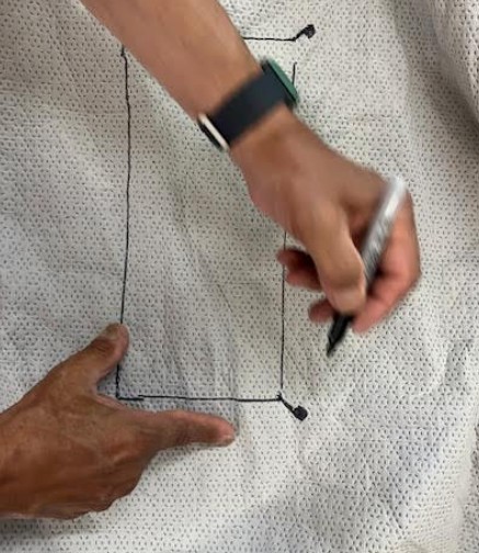 Mark diagonal cuts